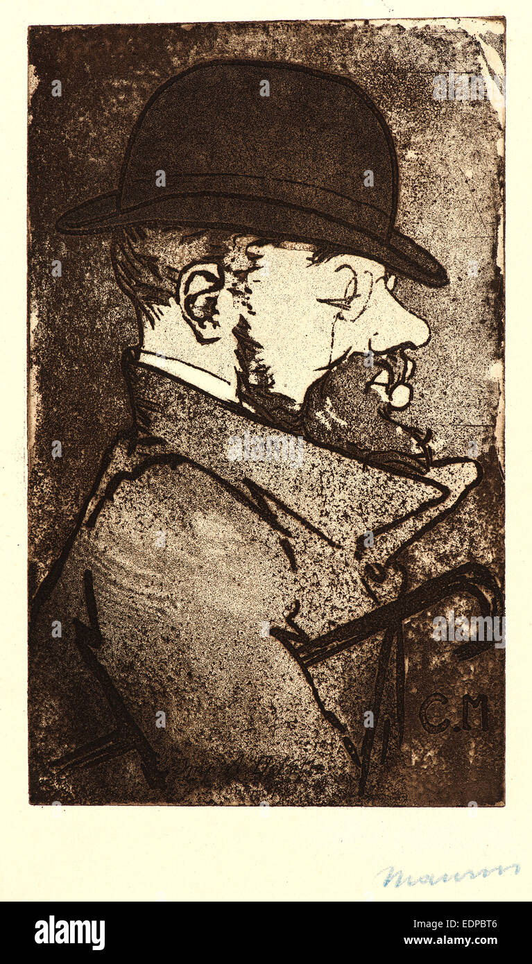 Charles Maurin (Français, 1856 - 1914). Portrait d'Henri de Toulouse-Lautrec, 1893. L'aquatinte Banque D'Images