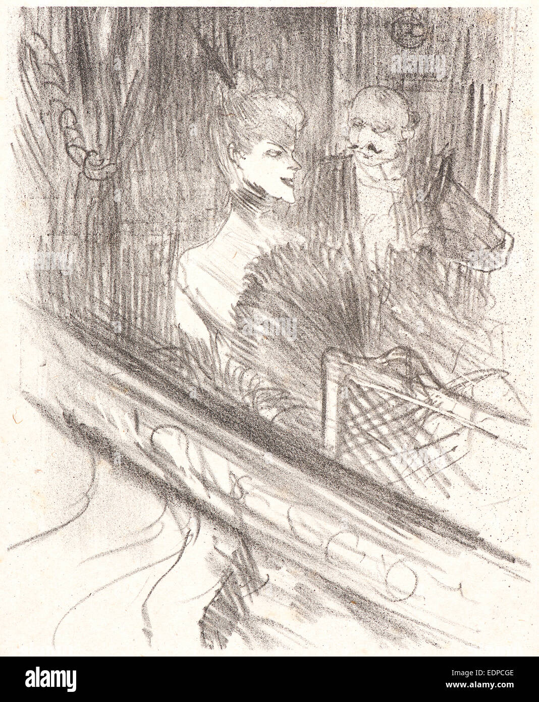 Henri de Toulouse-Lautrec (Français, 1864 - 1901). Le Baron Mo®ise-Laloge, 1898. À partir de Au pied du Sinaï. Crayon et collage Banque D'Images