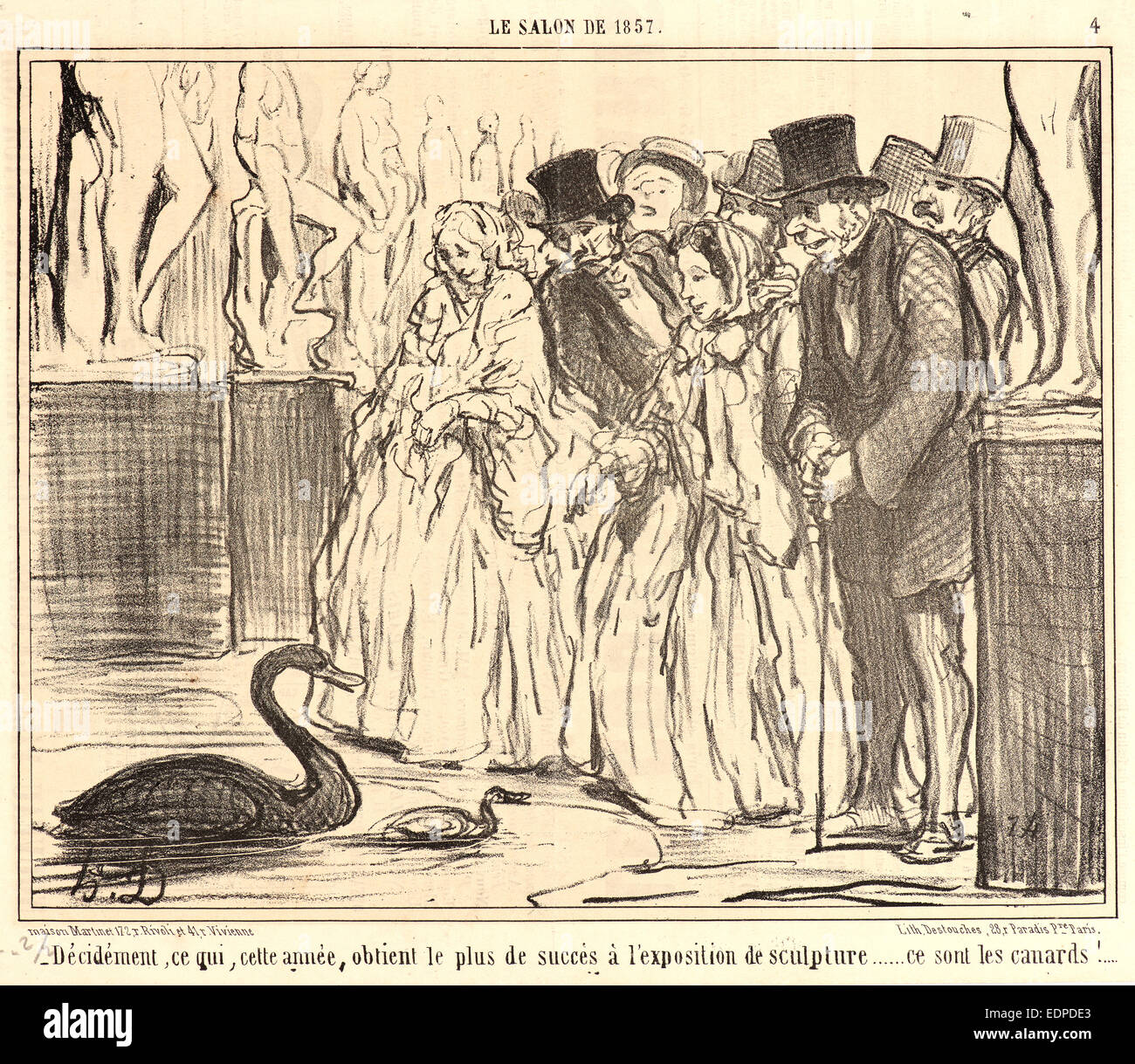 Honoré Daumier (Français, 1808 - 1879). Décidément, ce qui, cette année, obtient 1857. Depuis le Salon de 1857. Lithographie Banque D'Images