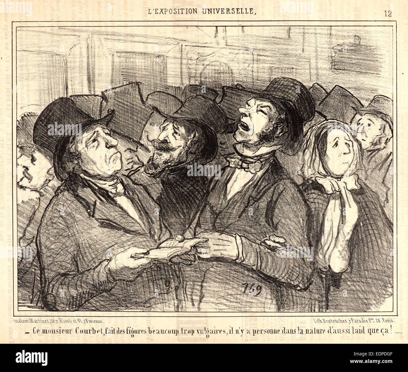 Honoré Daumier (Français, 1808 - 1879). Ce monsieur Courbet, fait des chiffres beaucoup trop vulgaires..., 1855 Banque D'Images