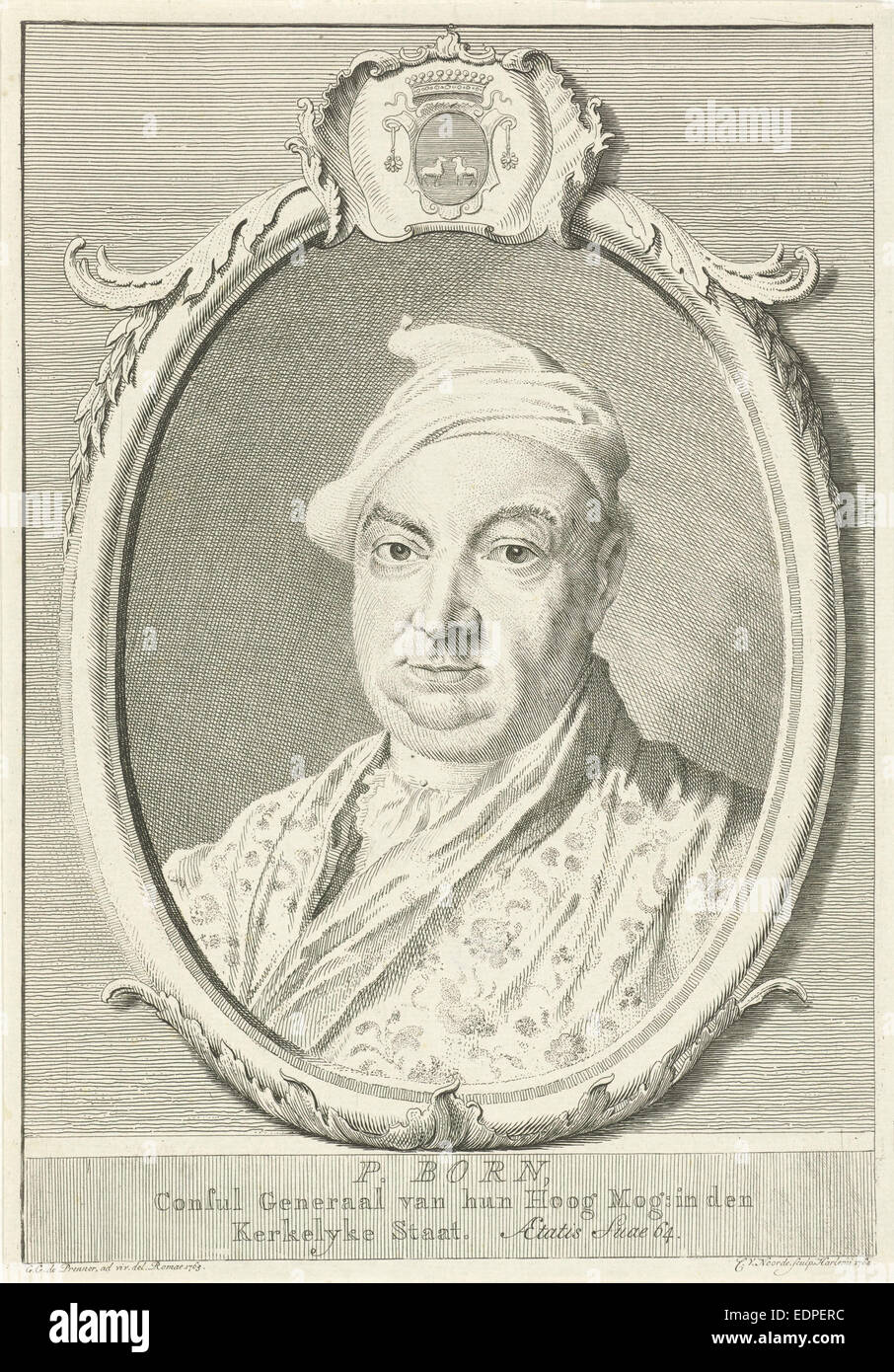 Portrait de P. née, Cornelis van Noorde, 1764 Banque D'Images