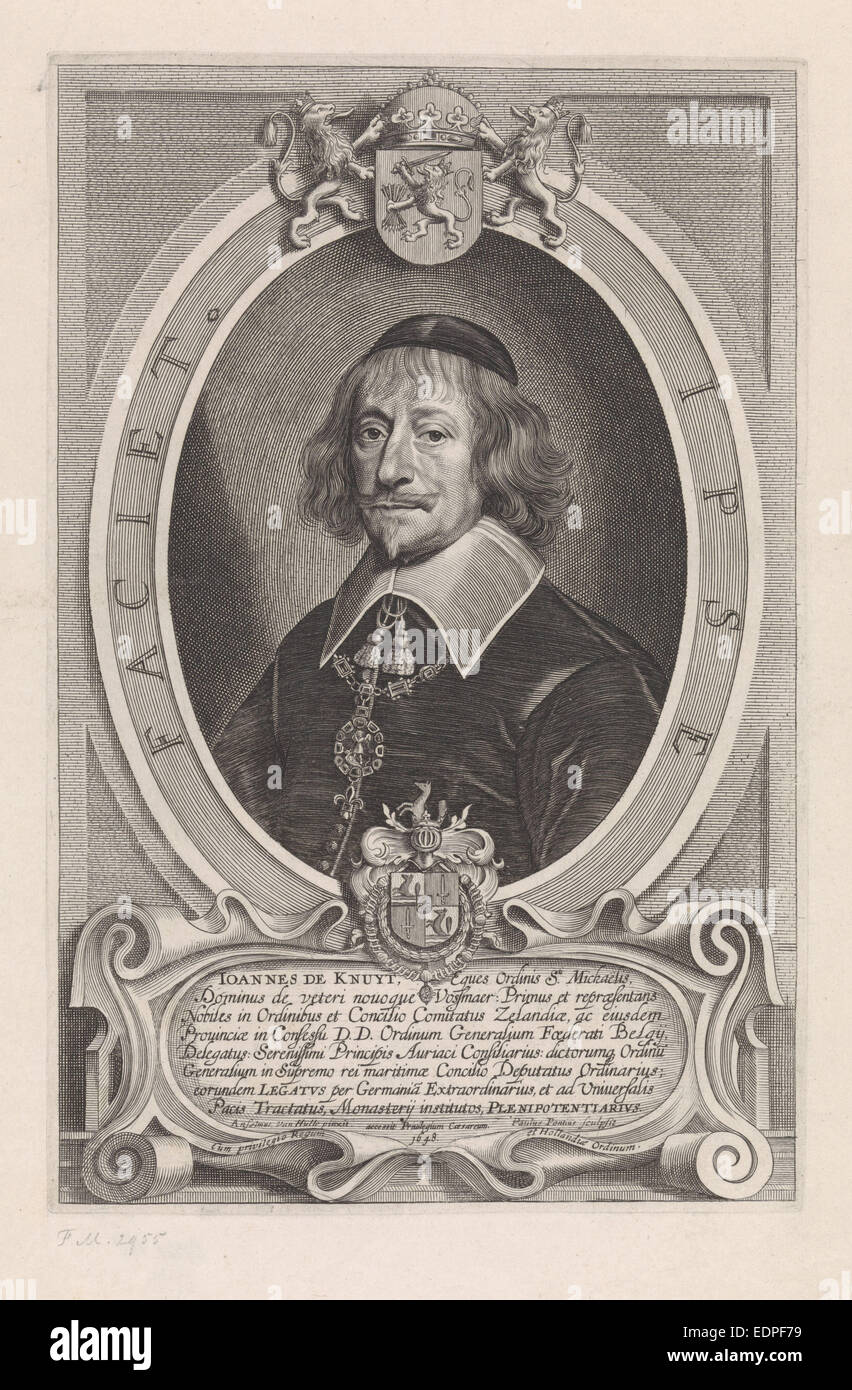Portrait de Johan de Knuyt, Paulus Pontius, 1648 Banque D'Images