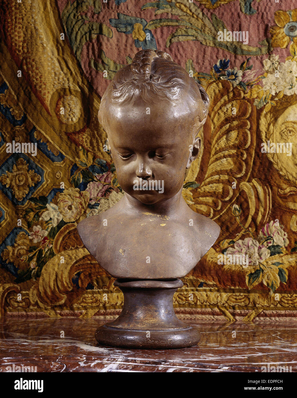 Girl Portrait, Jacques François Joseph Saly, c. 1750 Banque D'Images