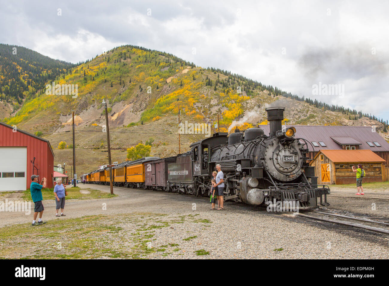 Durango Historique & Silverton Narrow Gauge Railroad train dans Silverton Colorado Banque D'Images