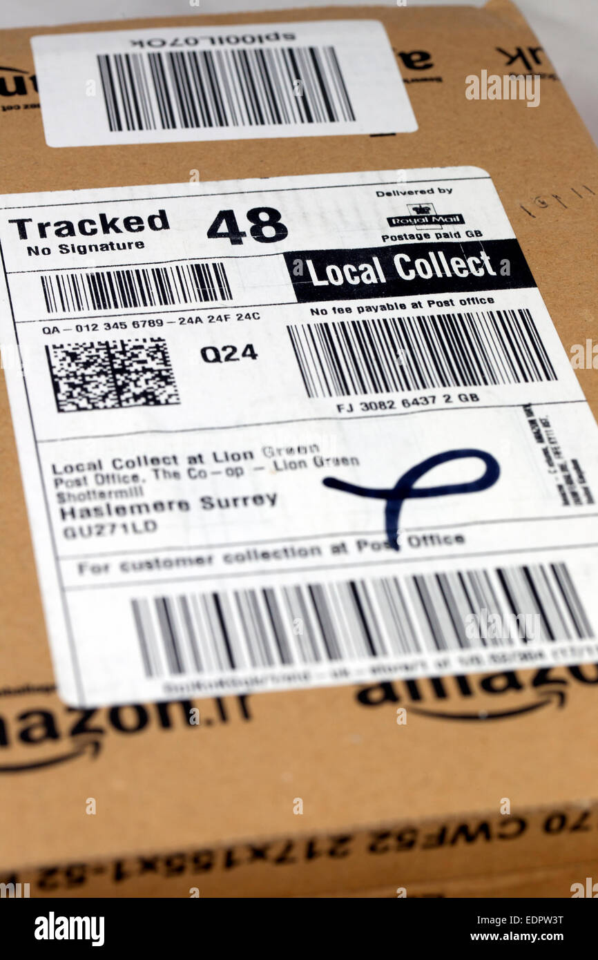 Collecter les colis d'Amazon Banque D'Images