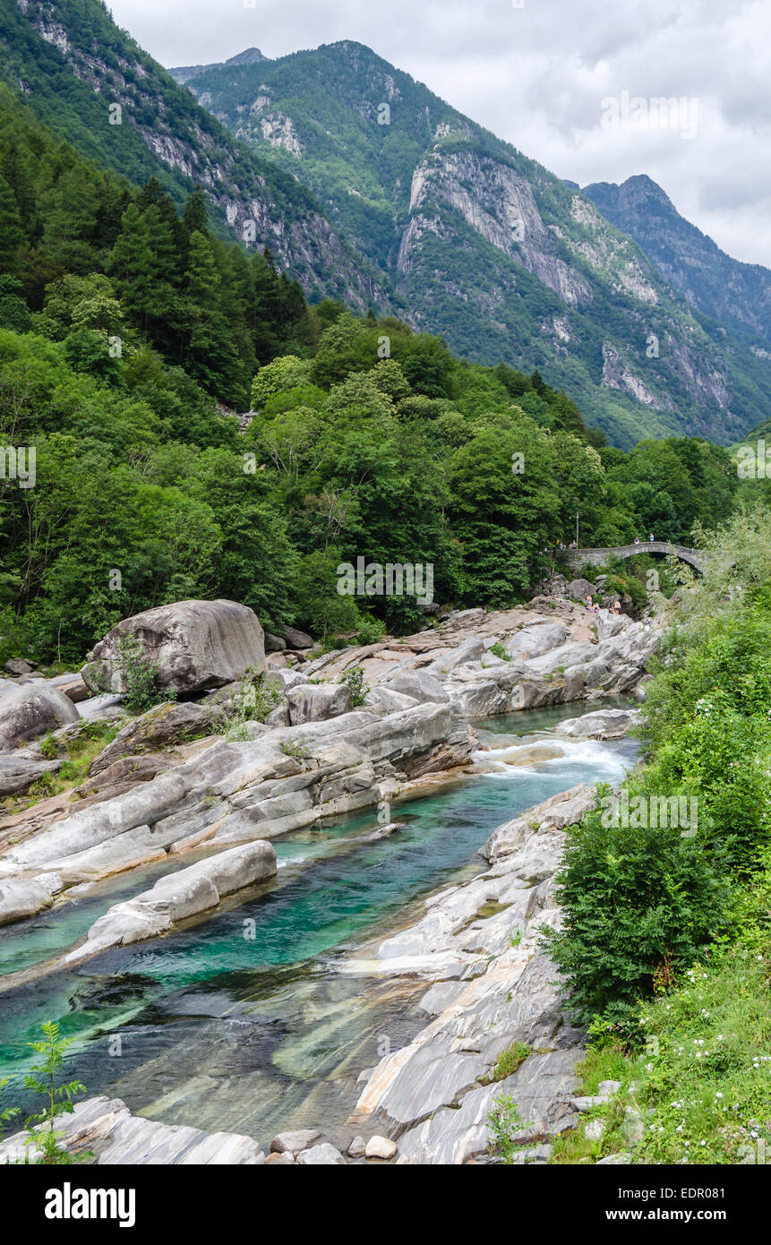 La vallée de Verzasca, Suisse Banque D'Images