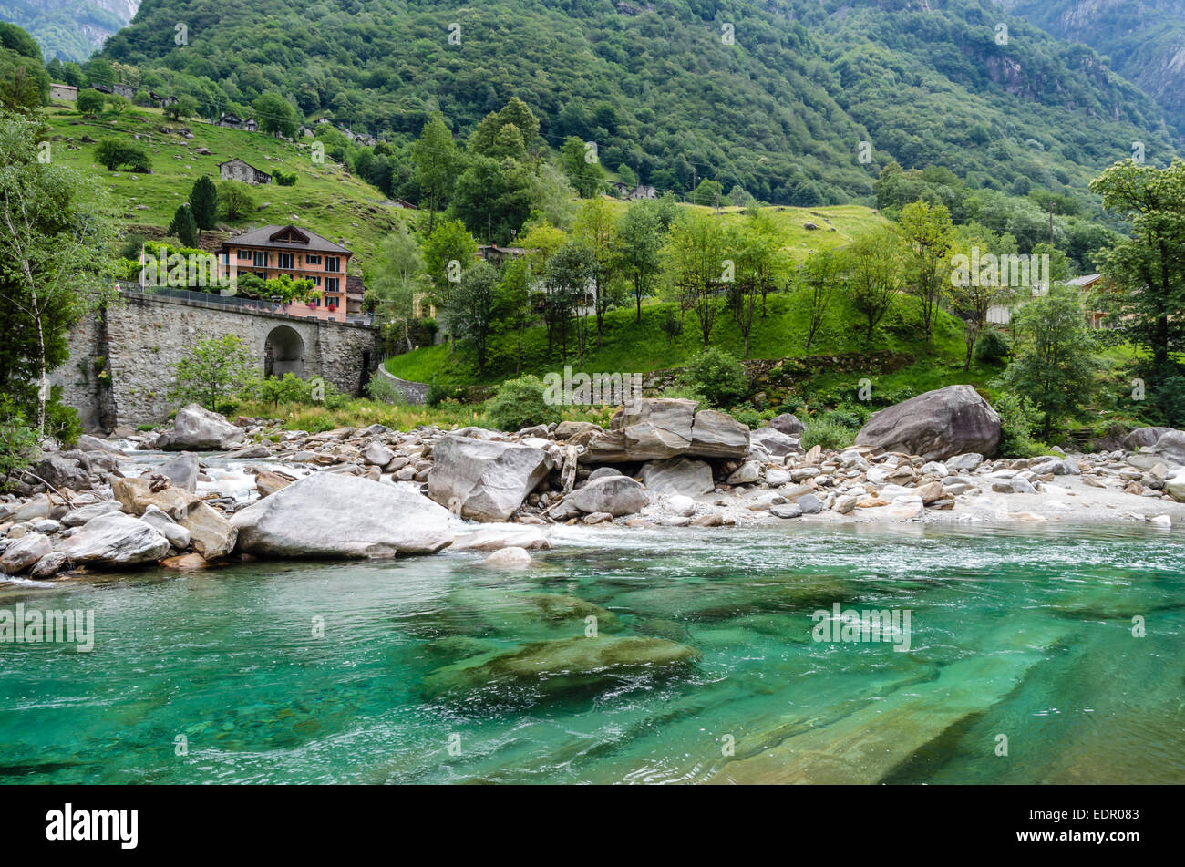 Verzasca River, Suisse Banque D'Images