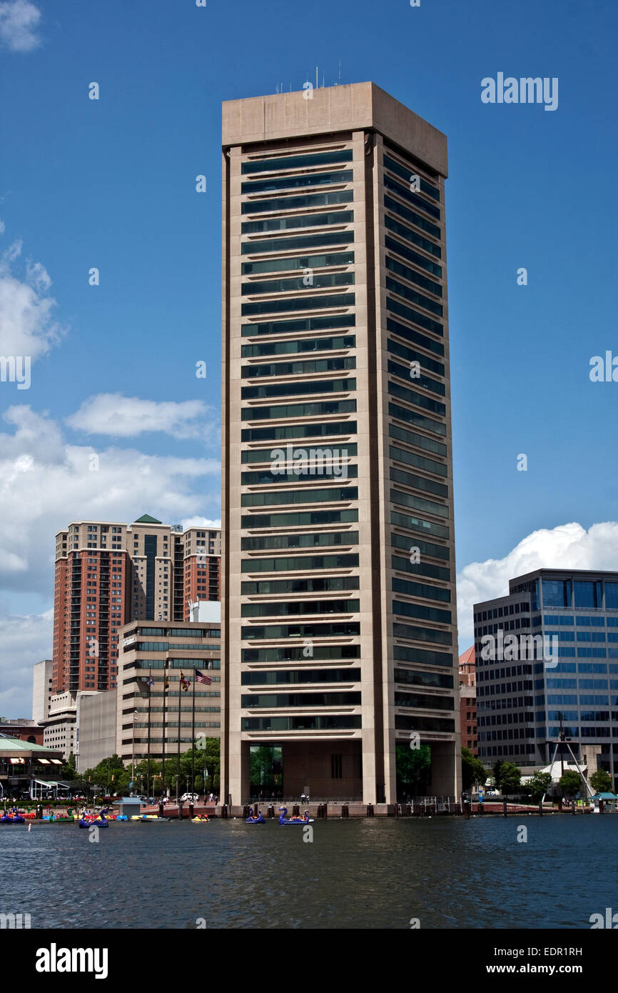 Baltimore, Maryland, le port intérieur, le world trade centre, Banque D'Images