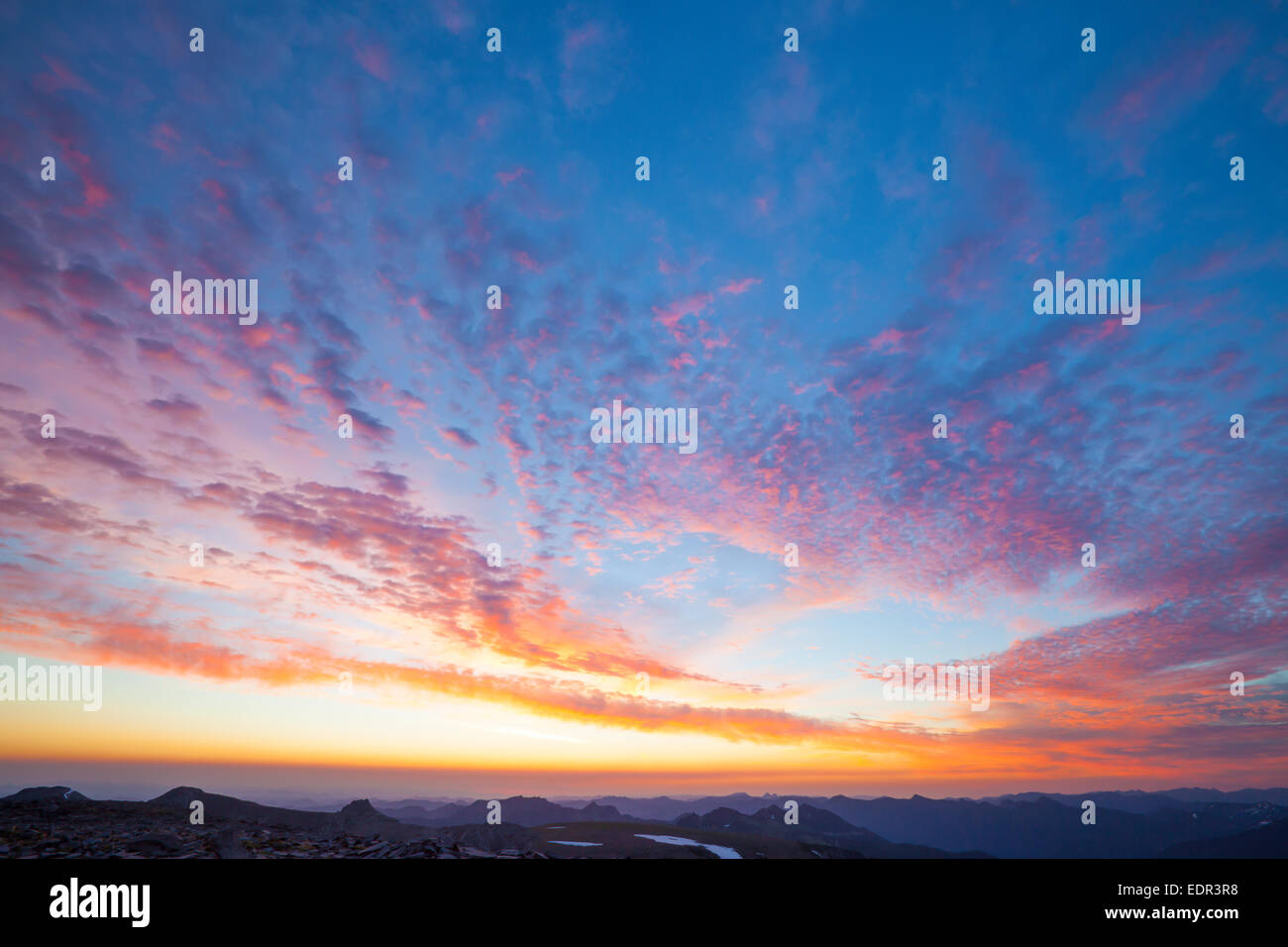 Le ciel du matin sur le Mont Rainier National Park. Banque D'Images