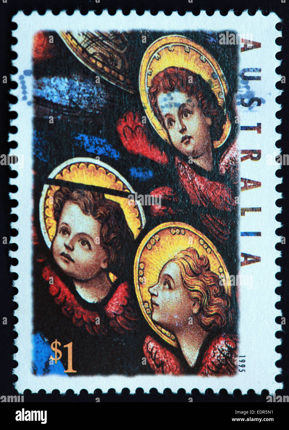 Utilisé et oblitérée Australie / Austrailian Stamp 1995 xmas $1 Banque D'Images