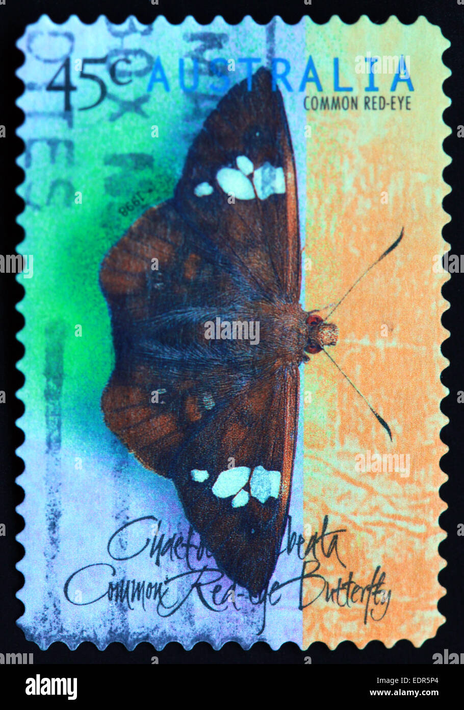 Utilisé et oblitérée Australie / Austrailian commune de timbres les yeux rouges 45 c 1998 Banque D'Images