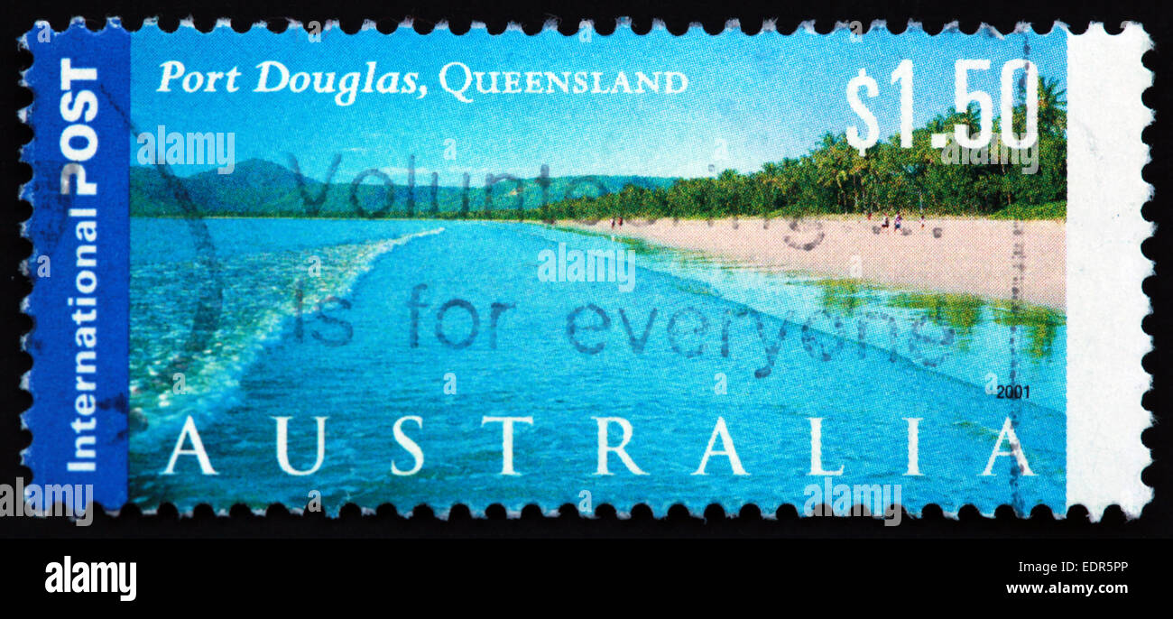 Utilisé et oblitérée Australie / Austrailian Stamp 1,50 $ Port Douglas Queensland International Post 2001 Banque D'Images