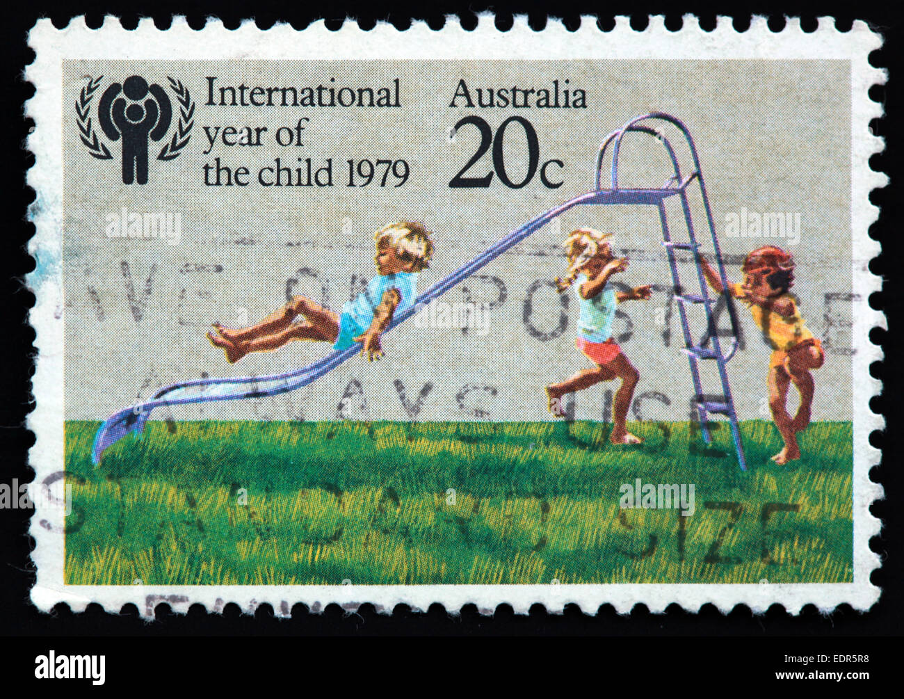 Utilisé et oblitérée Australie / Austrailian Stamp 20c Année internationale de l'enfant 1979 Banque D'Images