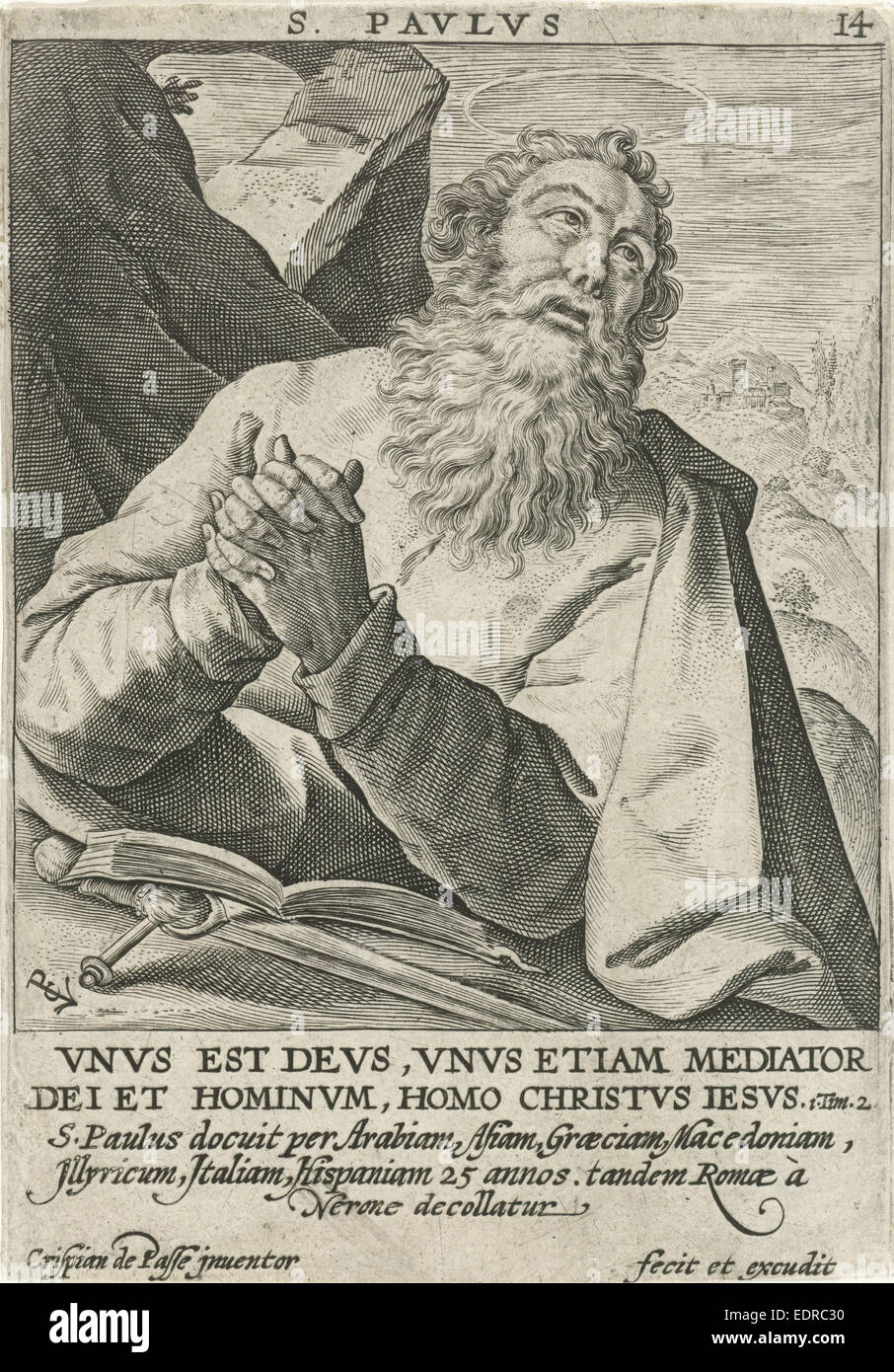 L'apôtre Paul, Crispijn van de Passe (I), 1594 Banque D'Images