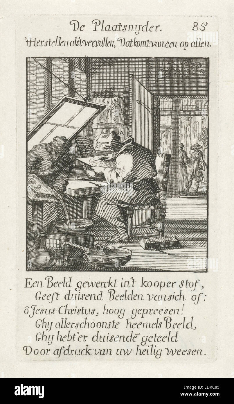 Coupe de la plaque, Caspar Luyken, Jan Luyken, Néerlandais, 1649 - 1712 Banque D'Images