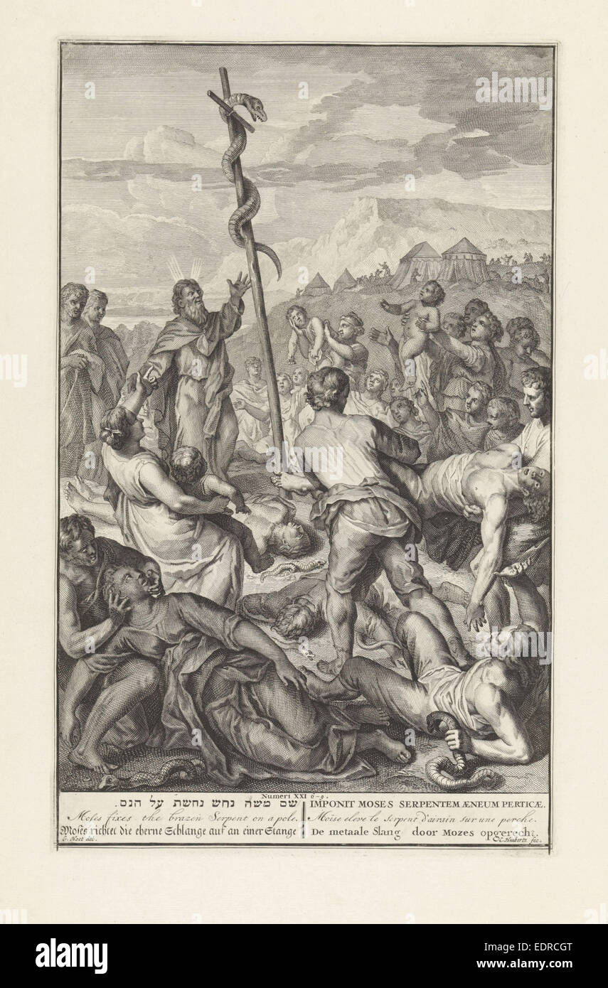 Moïse et le Serpent d'airain, Cornelis Huyberts, 1720 - 1728 Banque D'Images