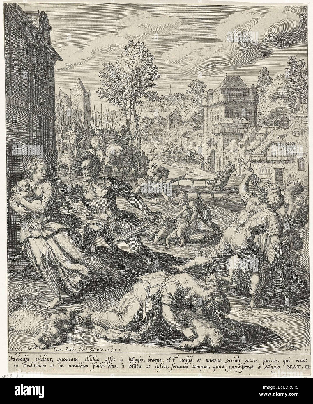 Infanticide à Bethléem, Johann Sadeler (I), 1581 Banque D'Images