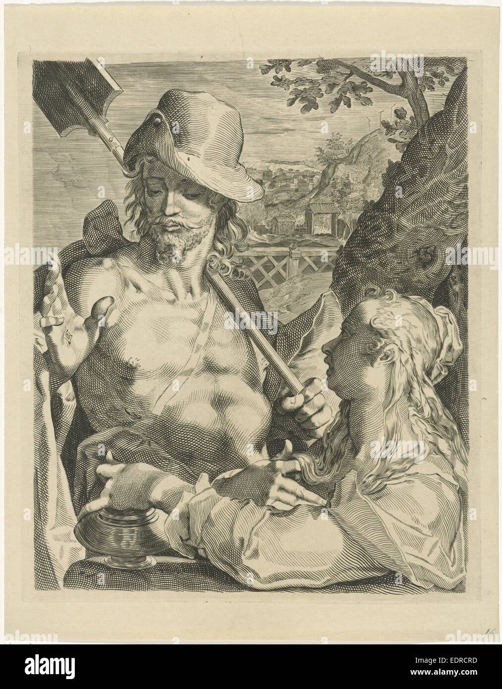 Le Christ apparaît comme un jardinier à Marie de Magdala (Noli mi tangere) Banque D'Images