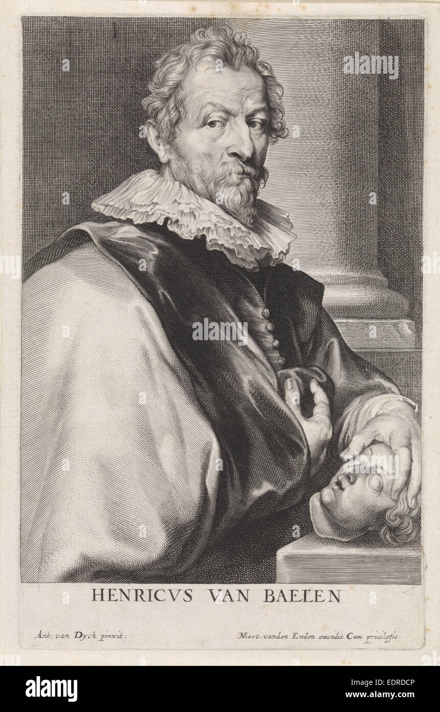 Portrait du peintre Hendrik van Balen (I), Paulus Pontius, Martinus van den Enden Banque D'Images