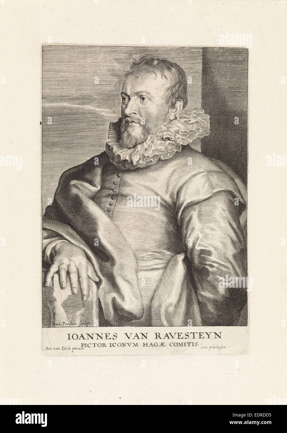 Portrait du peintre Jan Antonisz van Ravesteyn 1572.( ?) - 1657, Paulus Pontius, 1616 - 1657 Banque D'Images