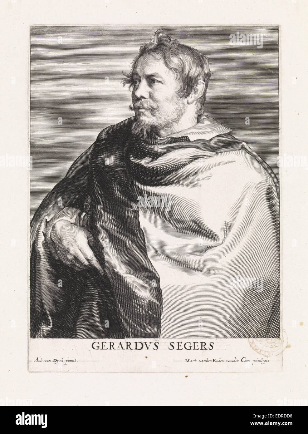 Portrait du peintre Gérard Seghers, Paulus Pontius, Martinus van den Enden Banque D'Images