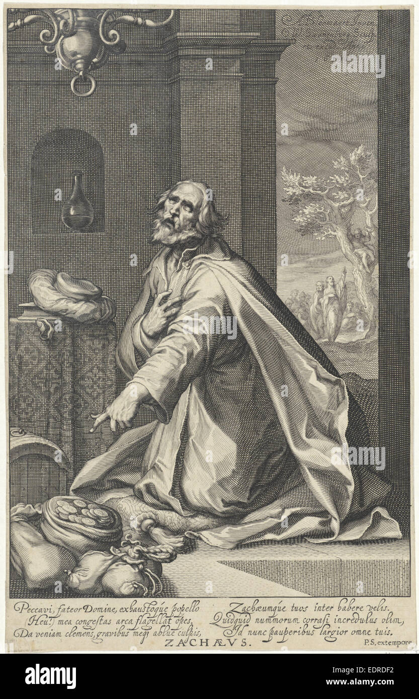 Zachée pénitent, Willem van Swanenburg. Isaacsz Scriverius, Petrus, 1611 Banque D'Images