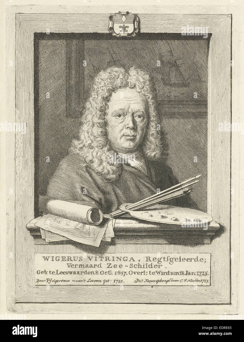 Portrait de Wigerus Vitringa, Cornelis van Noorde, 1757 Banque D'Images