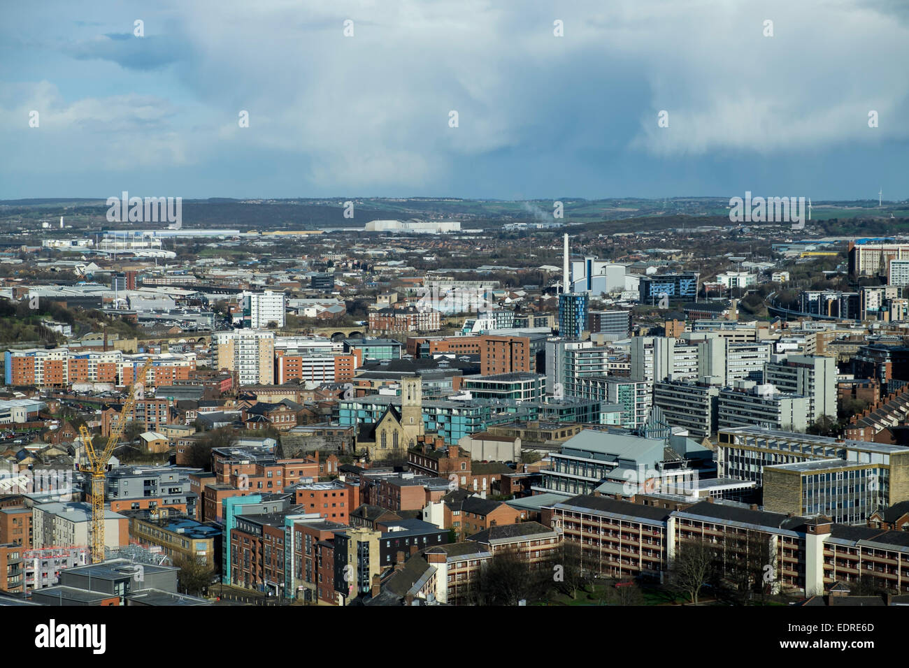 Vues aériennes de la ville de Sheffield dans le Yorkshire du Sud de l'Angleterre Banque D'Images