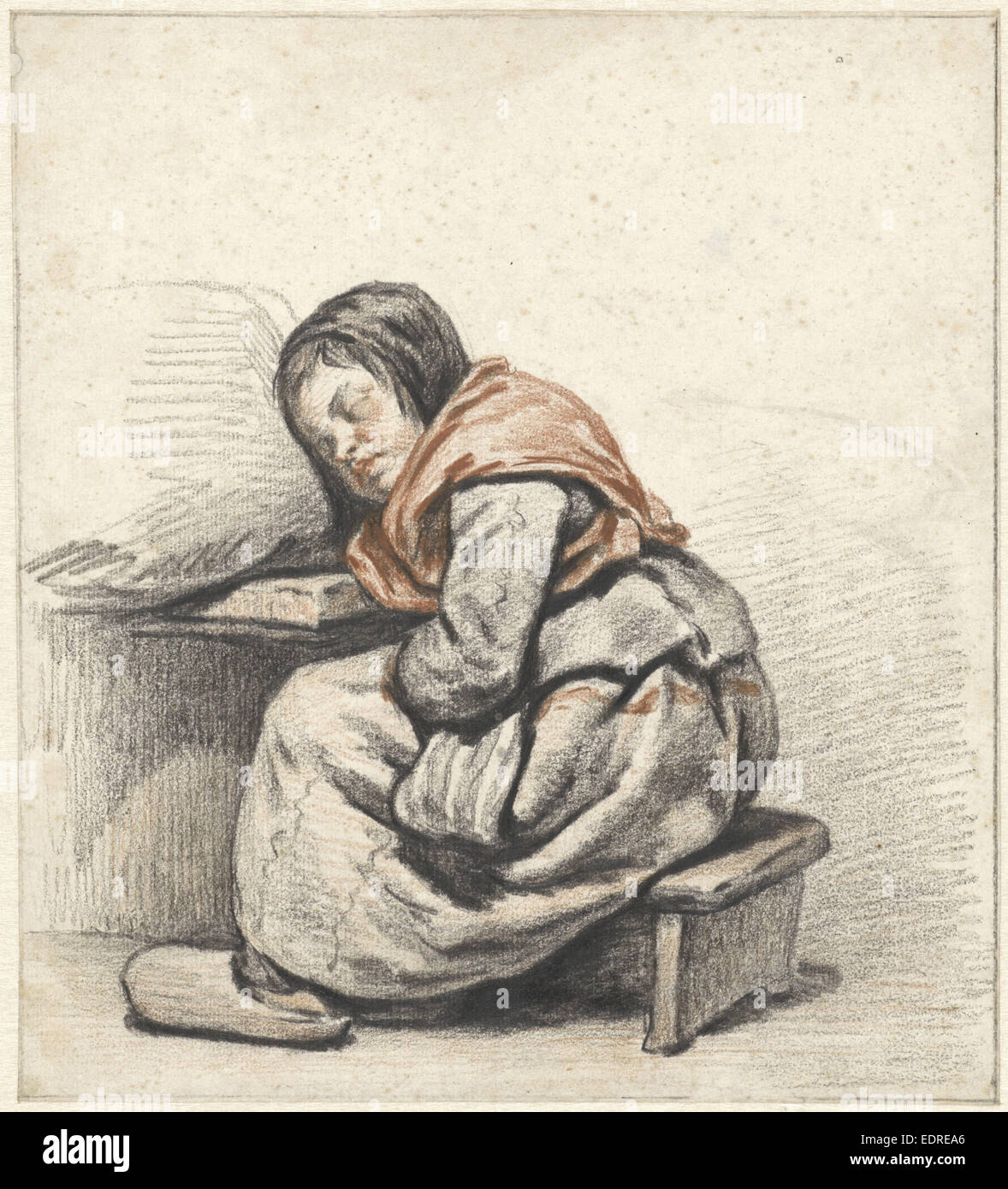 Étude d'un sleeping girl, Cornelis Kruseman, 1814 Banque D'Images