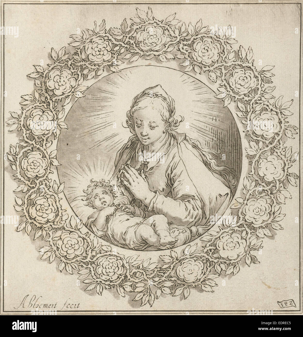 Vierge à l'enfant, Cornelis Ploos van Amstel, 1769 Banque D'Images