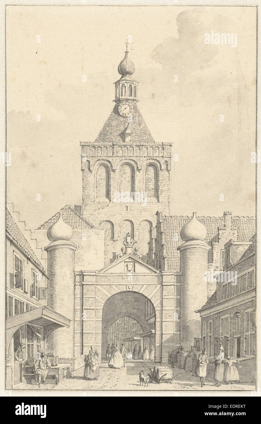 Binnenpoort Culemborg aux Pays-Bas, Cornelis Pronk, 1701 - 1759 Banque D'Images