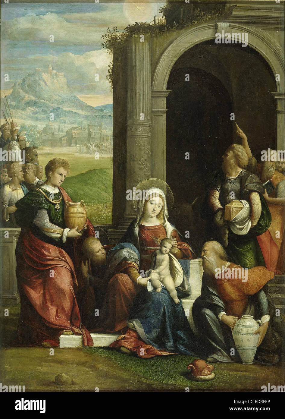 Adoration des Mages, Benvenuto Tisi da Garofalo, c. 1530 - c. 1540 Banque D'Images
