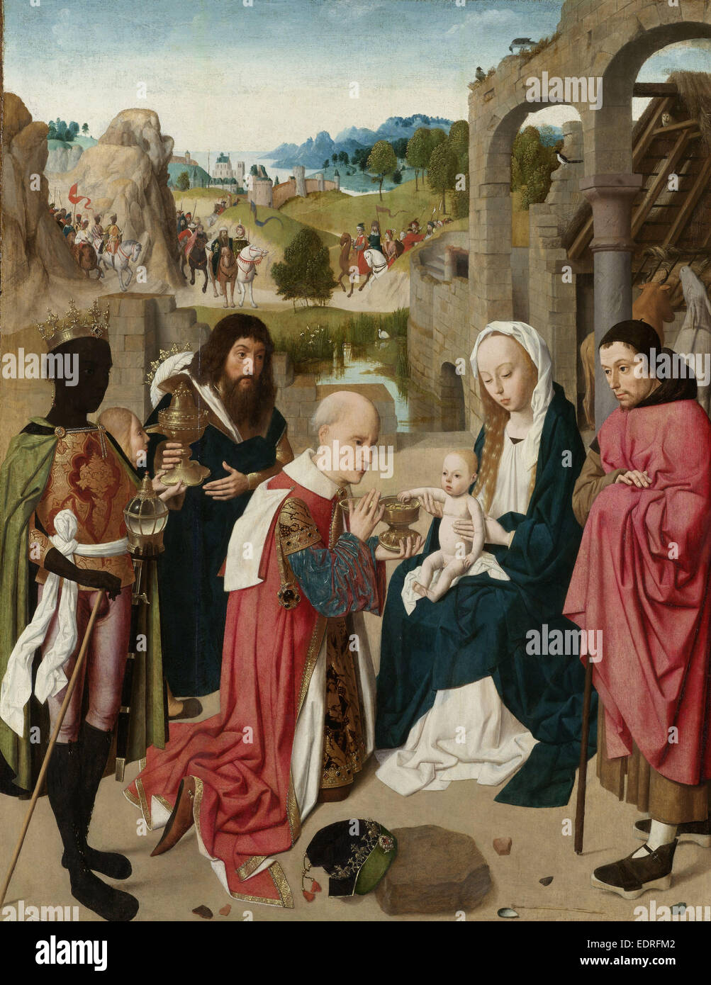 L'Adoration des Mages, Geertgen tot Sint Jans, ch. 1480 - c. 1485 Banque D'Images