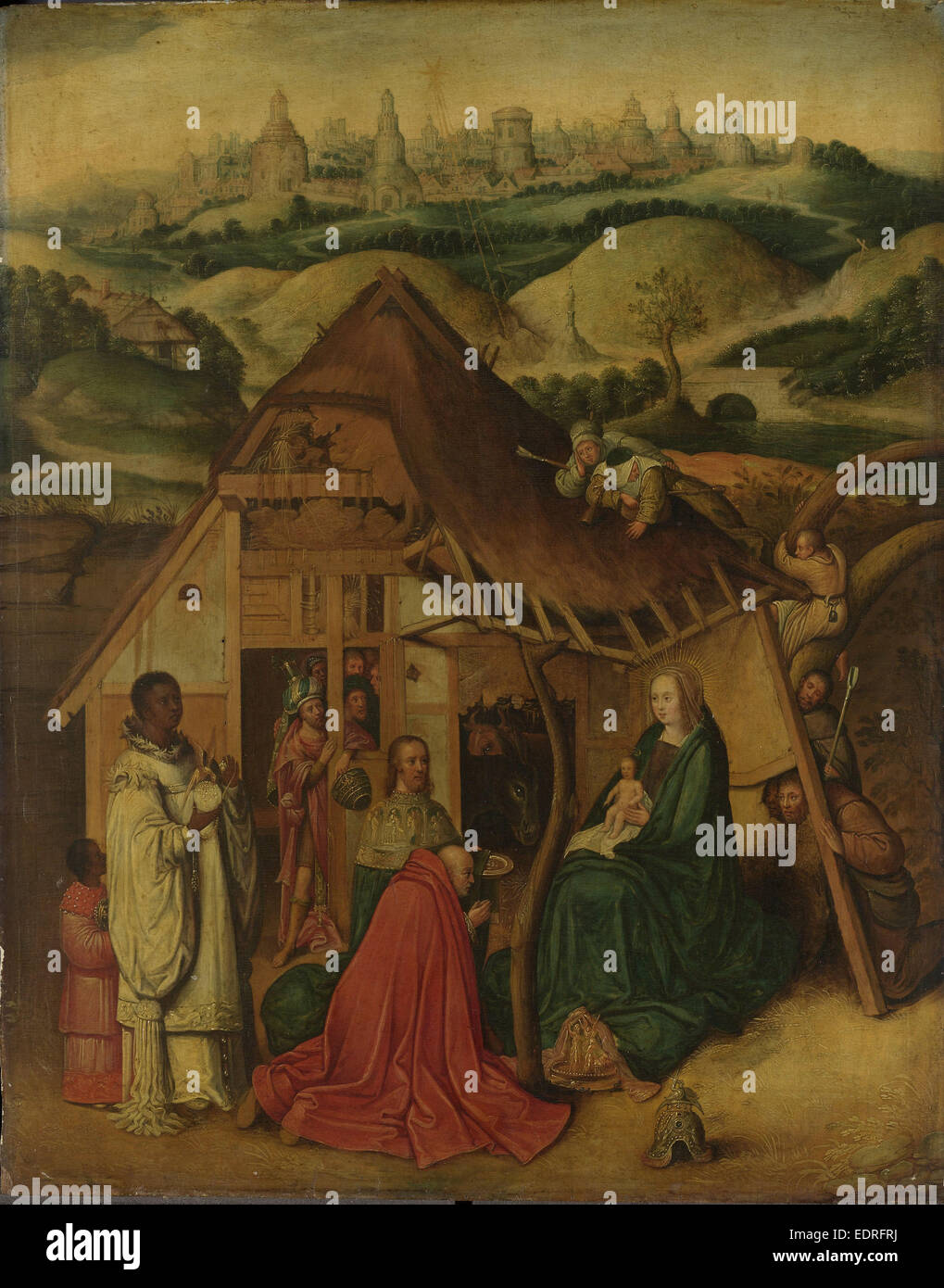 Adoration des Mages, copie après Jheronimus Bosch, c. 1600 - c. 1650 Banque D'Images