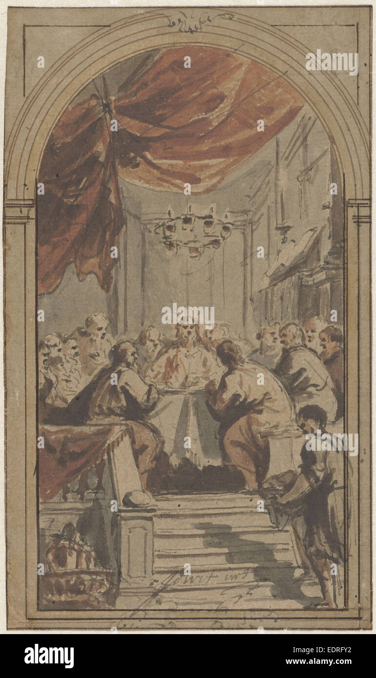 La Cène, présenté dans la salle supérieure, Jacob de Wit, c. 1705 - c. 1754 Banque D'Images