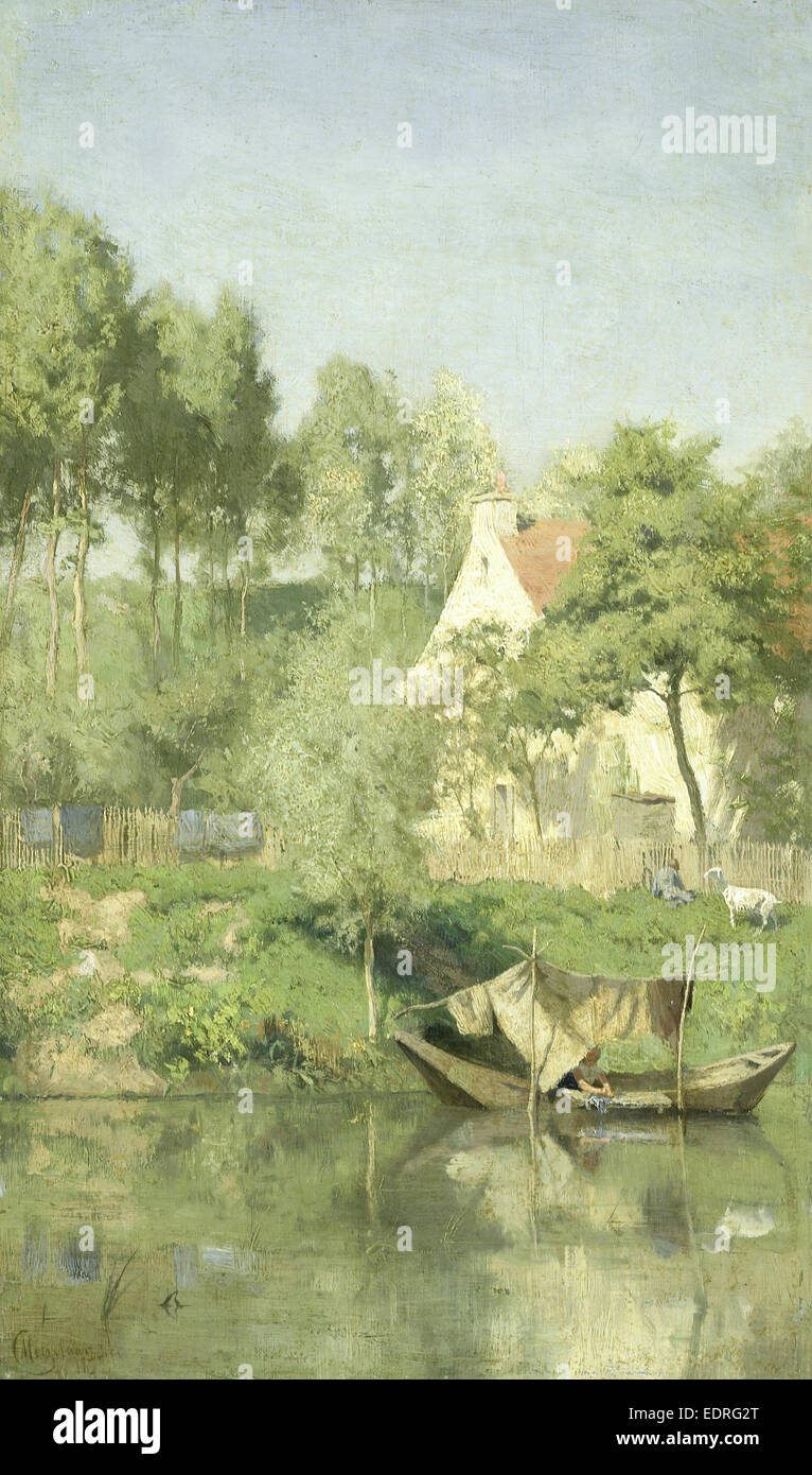 Sur l'Oise France, Coen, 1877 Metzelaar Banque D'Images