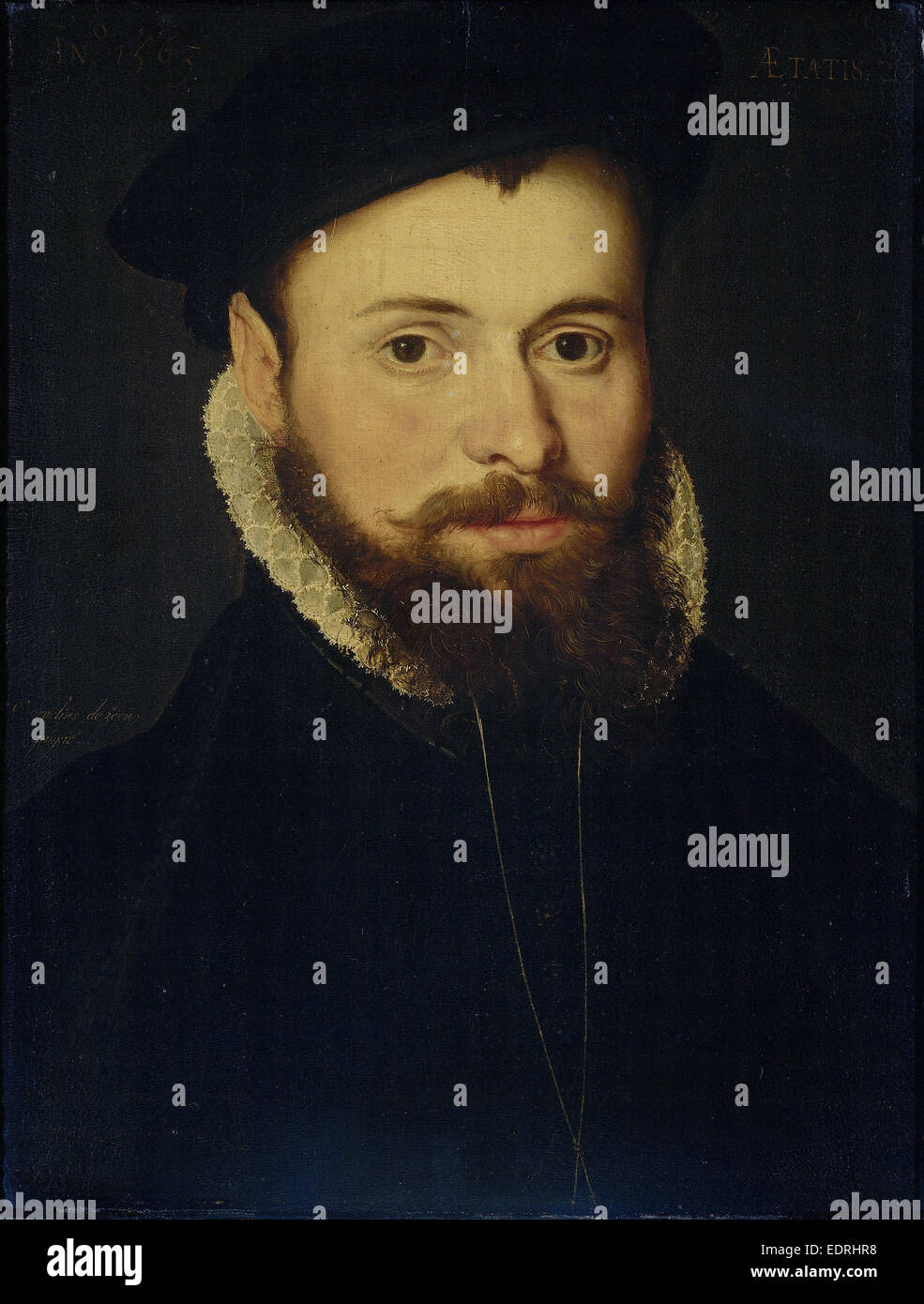 Portrait d'un jeune homme, Cornelis de Zeeuw, 1563 Banque D'Images