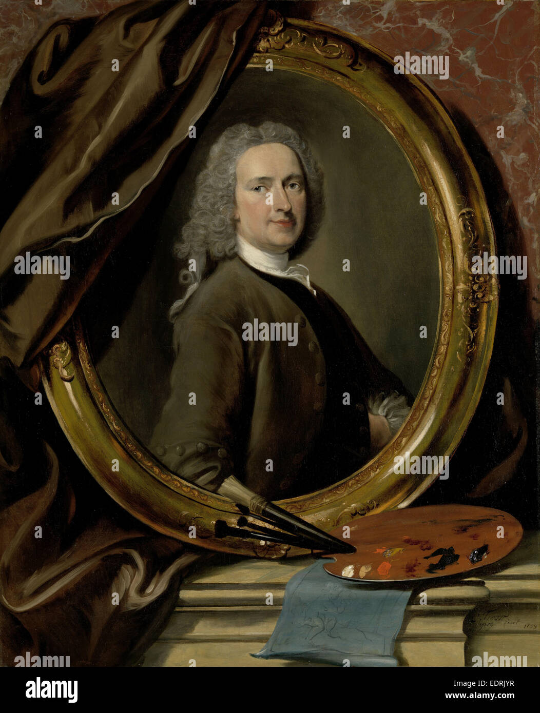 Auto-portrait, Cornelis TROOST, 1739 Banque D'Images