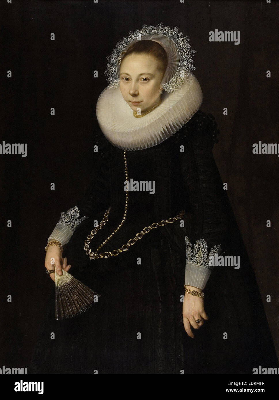 Portrait de Maria van Overrijn Schoterbosch, épouse de Dirck Corver, Cornelis van der Voort, 1622 Banque D'Images