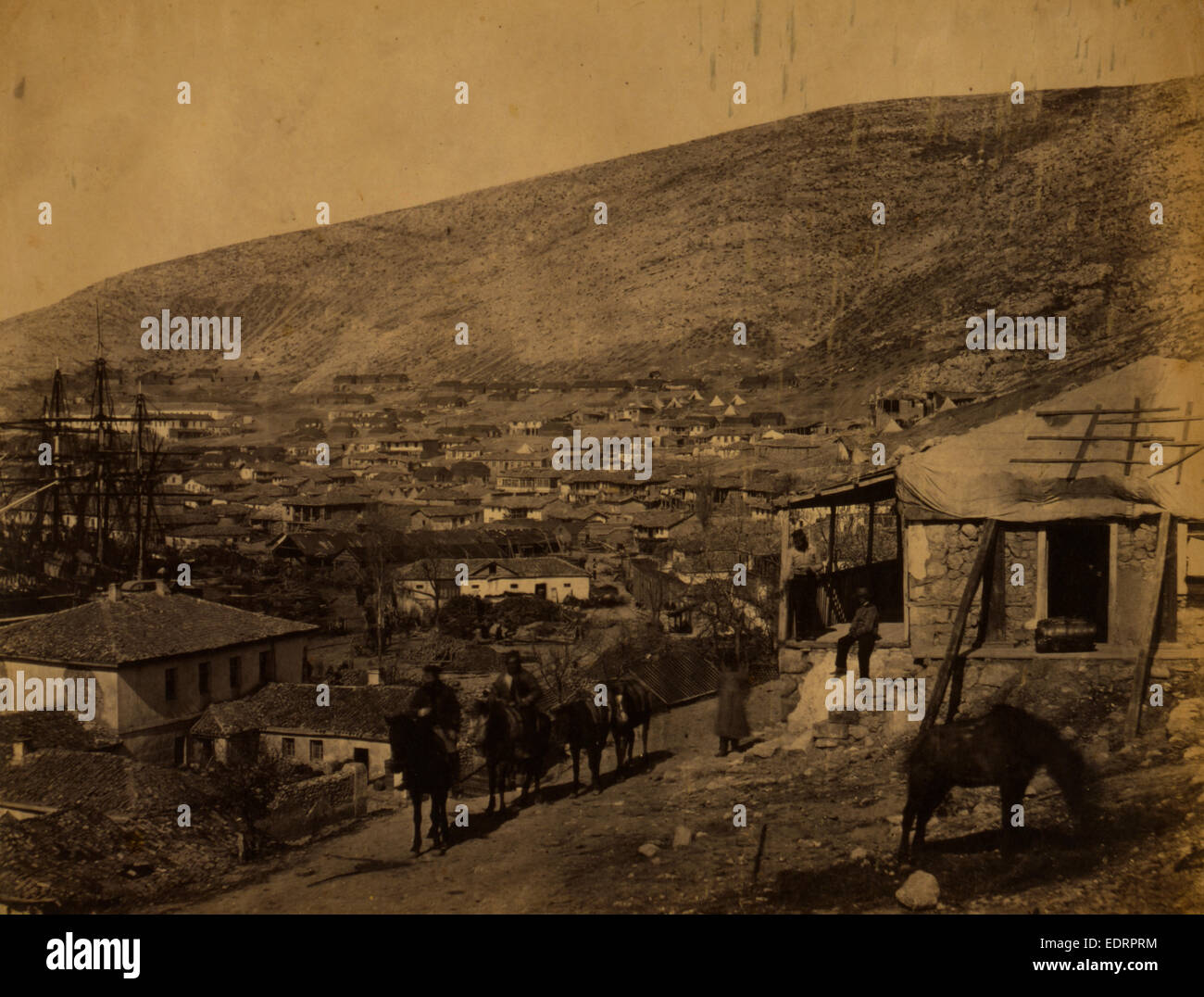 La ville de Balaklava, guerre de Crimée, 1853-1856, Roger Fenton guerre historique photo de la campagne Banque D'Images
