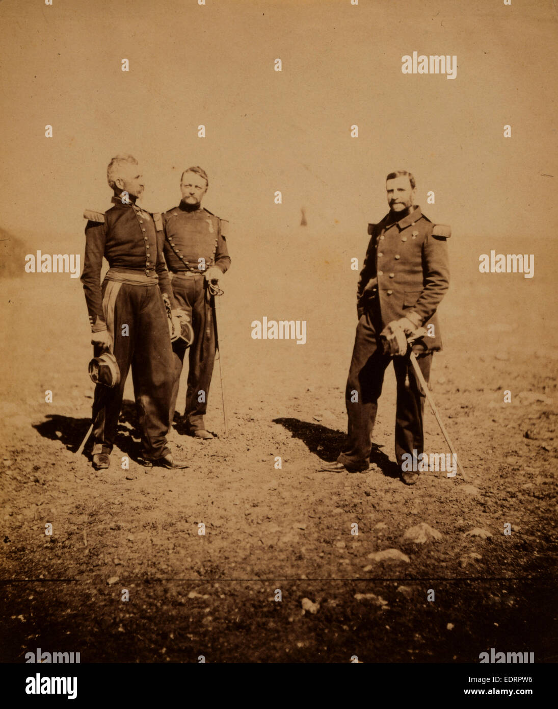 Général LabousiniÃ©re & General Beuret, guerre de Crimée, 1853-1856, Roger Fenton guerre historique photo de la campagne Banque D'Images