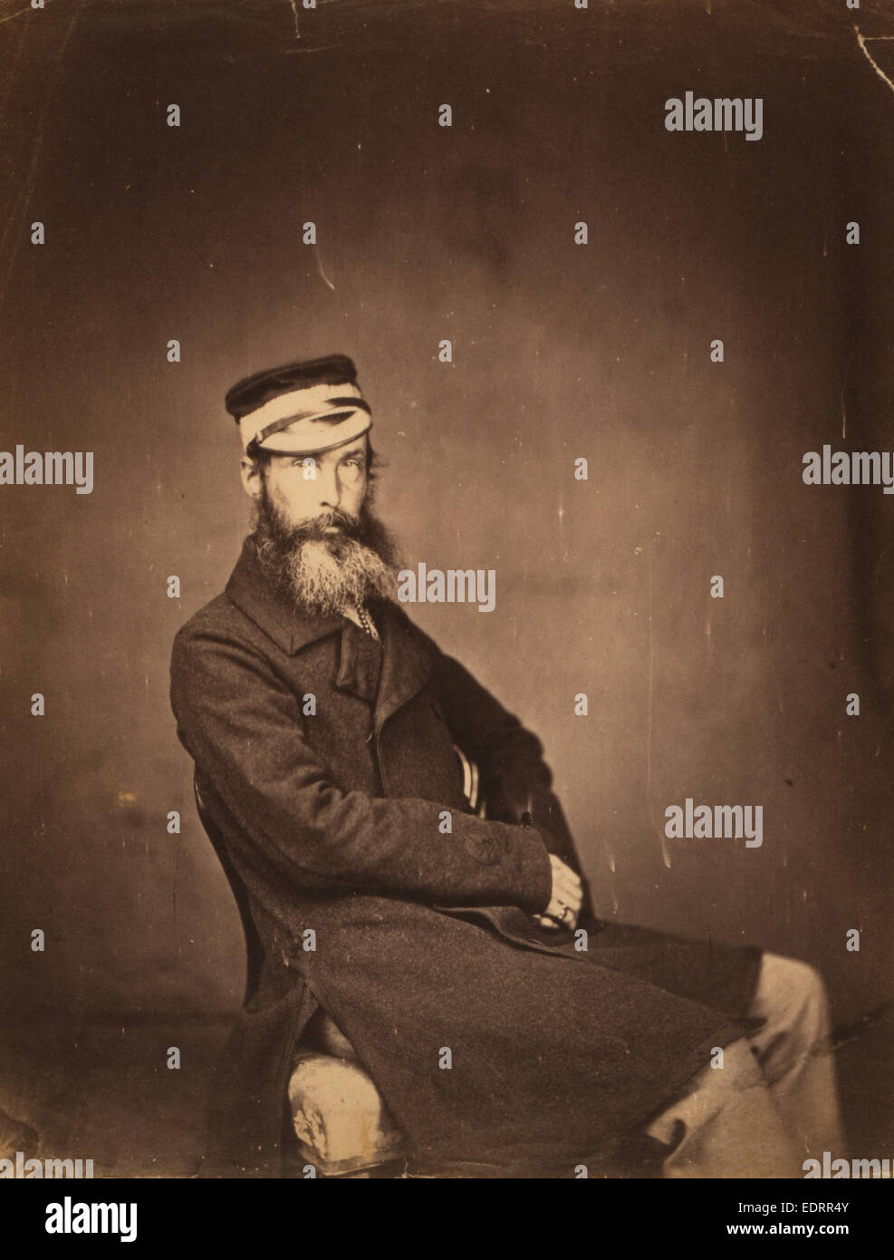 Le capitaine Halford, guerre de Crimée, 1853-1856, Roger Fenton guerre historique photo de la campagne Banque D'Images