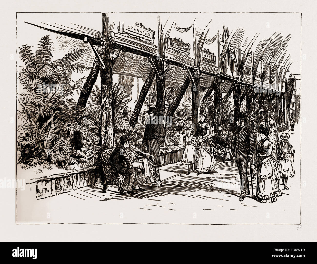 AUSTRALIAN PIÈCE LORS DE L'exposition coloniale et de l'Inde, 1886 : LA COUR VICTORIENNE, FERNERY Banque D'Images