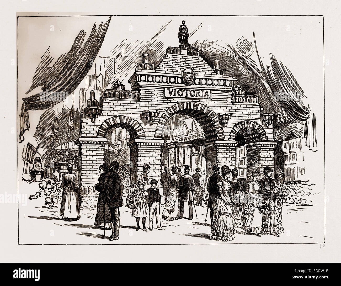 AUSTRALIAN PIÈCE LORS DE L'exposition coloniale et de l'Inde, 1886 : le trophée d'or, la Cour de l'ÉPOQUE VICTORIENNE Banque D'Images