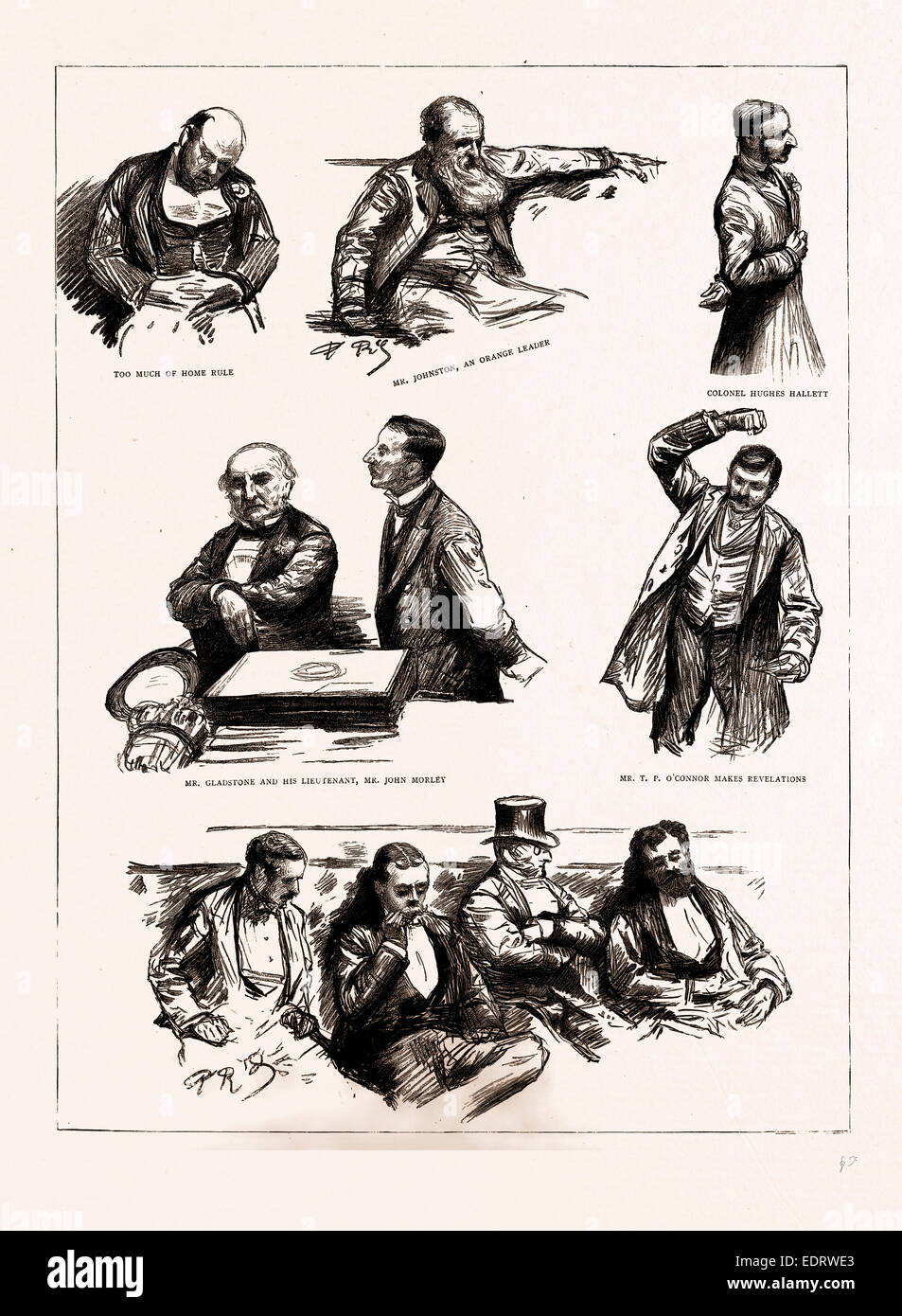 Le DÉBAT À LA CHAMBRE DES COMMUNES, Londres, Royaume-Uni, 1886 : TROP D'ACCUEIL RÈGLE ; M. JOHNSTON, UN CHEF D'ORANGE Banque D'Images