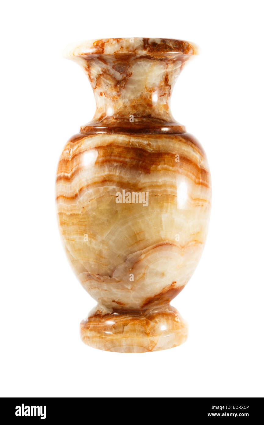 Vase de marbre sur fond blanc(isolé) Banque D'Images