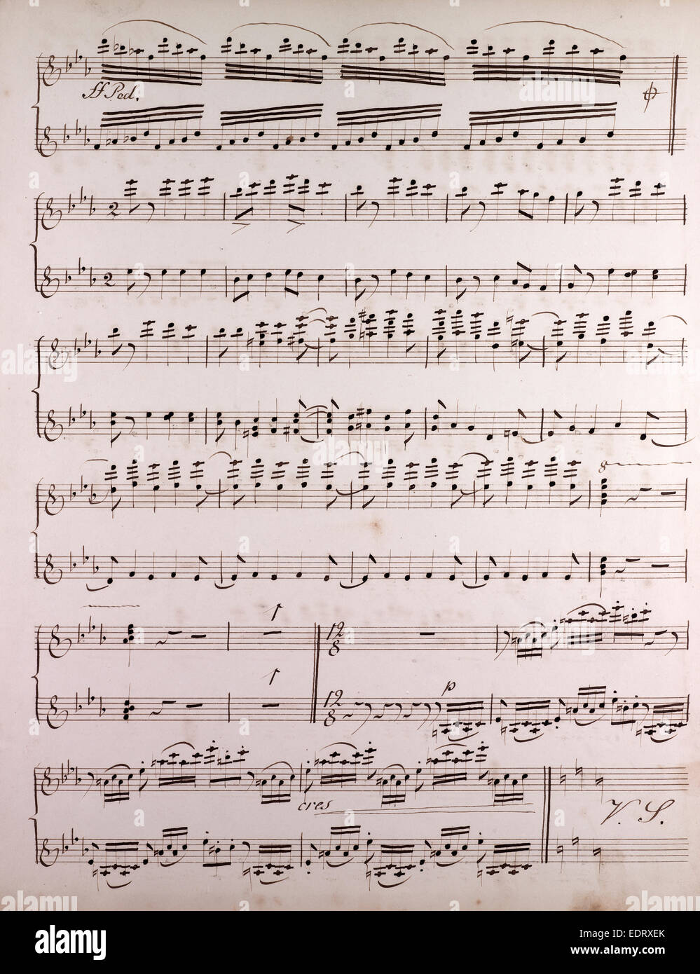 Partitions manuscrites, notes de musique, 19e siècle Banque D'Images