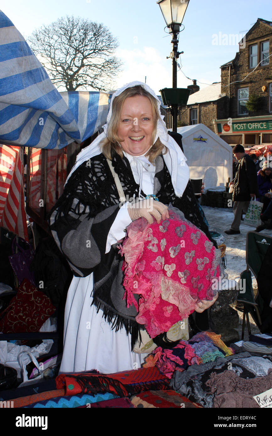 Angleterre Nth Yorkshire Grassington Festival de Noël de Dickens Caractère à le marché Peter Baker Banque D'Images