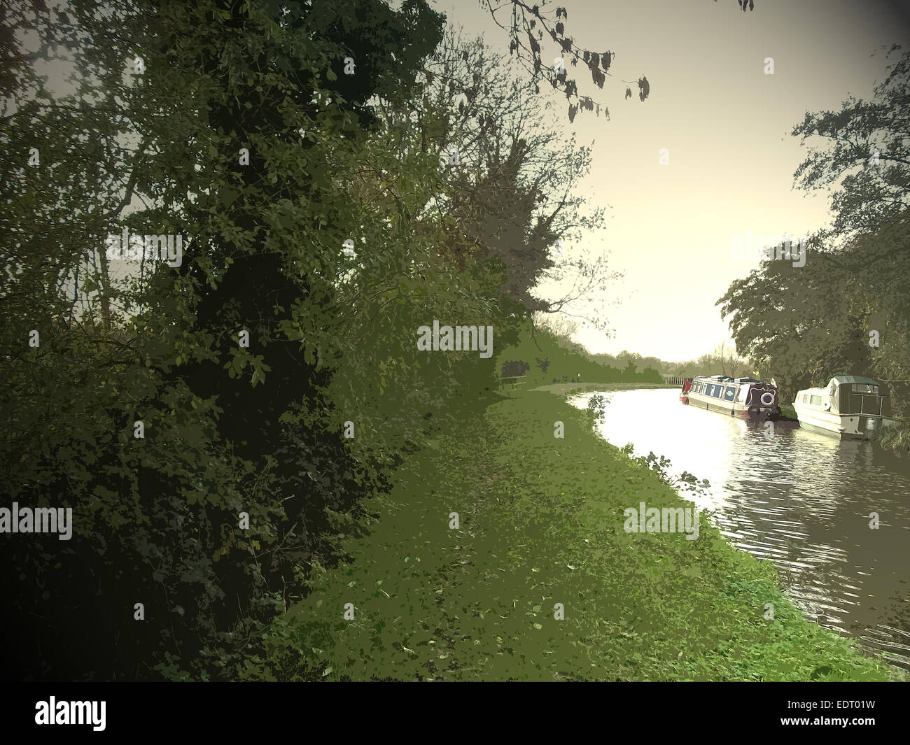 Le canal de Trent et Mersey, la voie d'eau rend le plus bref des incursions dans l'angle nord-ouest de cette grille Banque D'Images