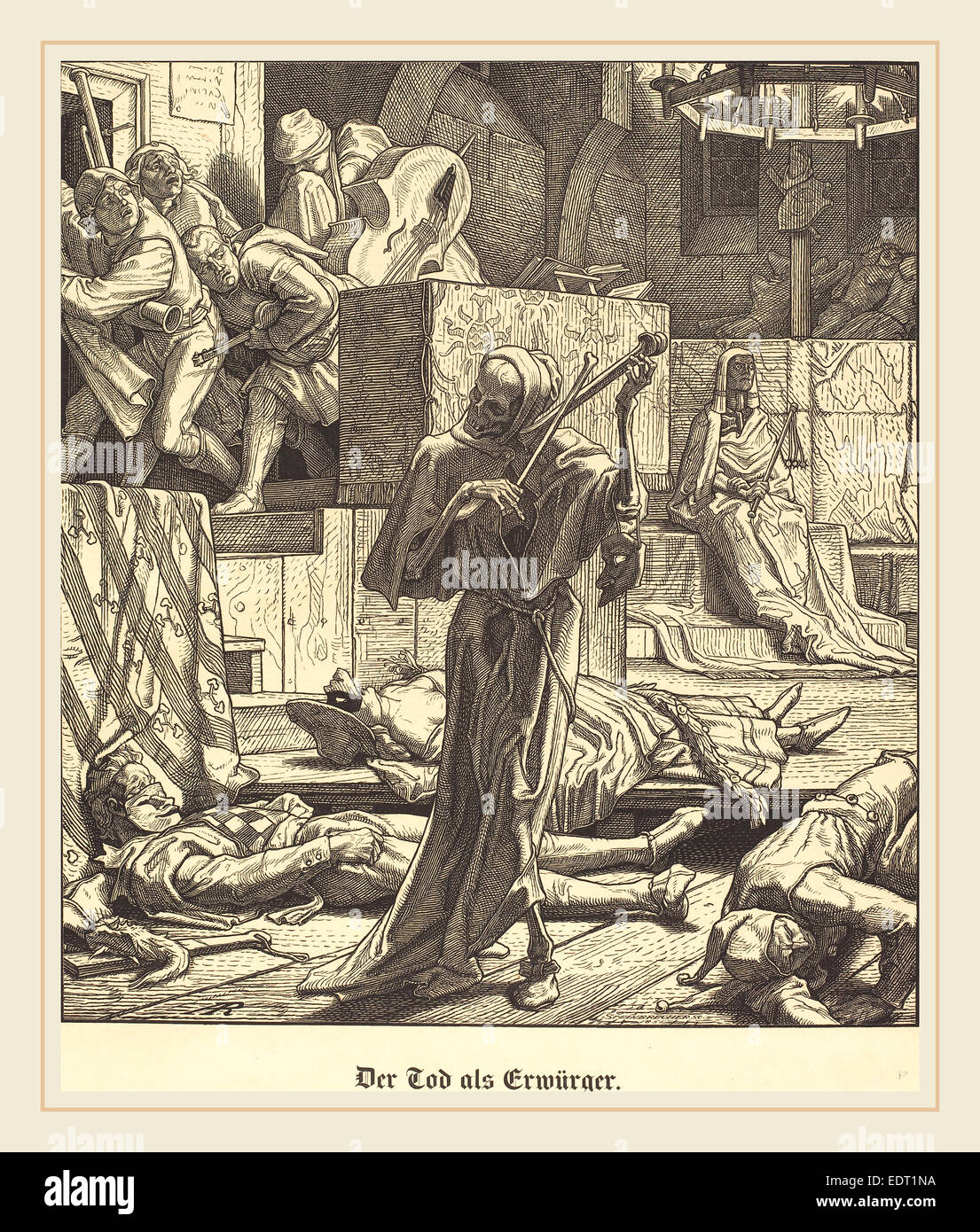 Alfred Rethel (allemand, 1816-1859), Der tod als Erwurger, 1851, gravure sur bois Banque D'Images